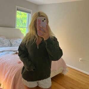 Dark Green Half-Zip Sweatshirt